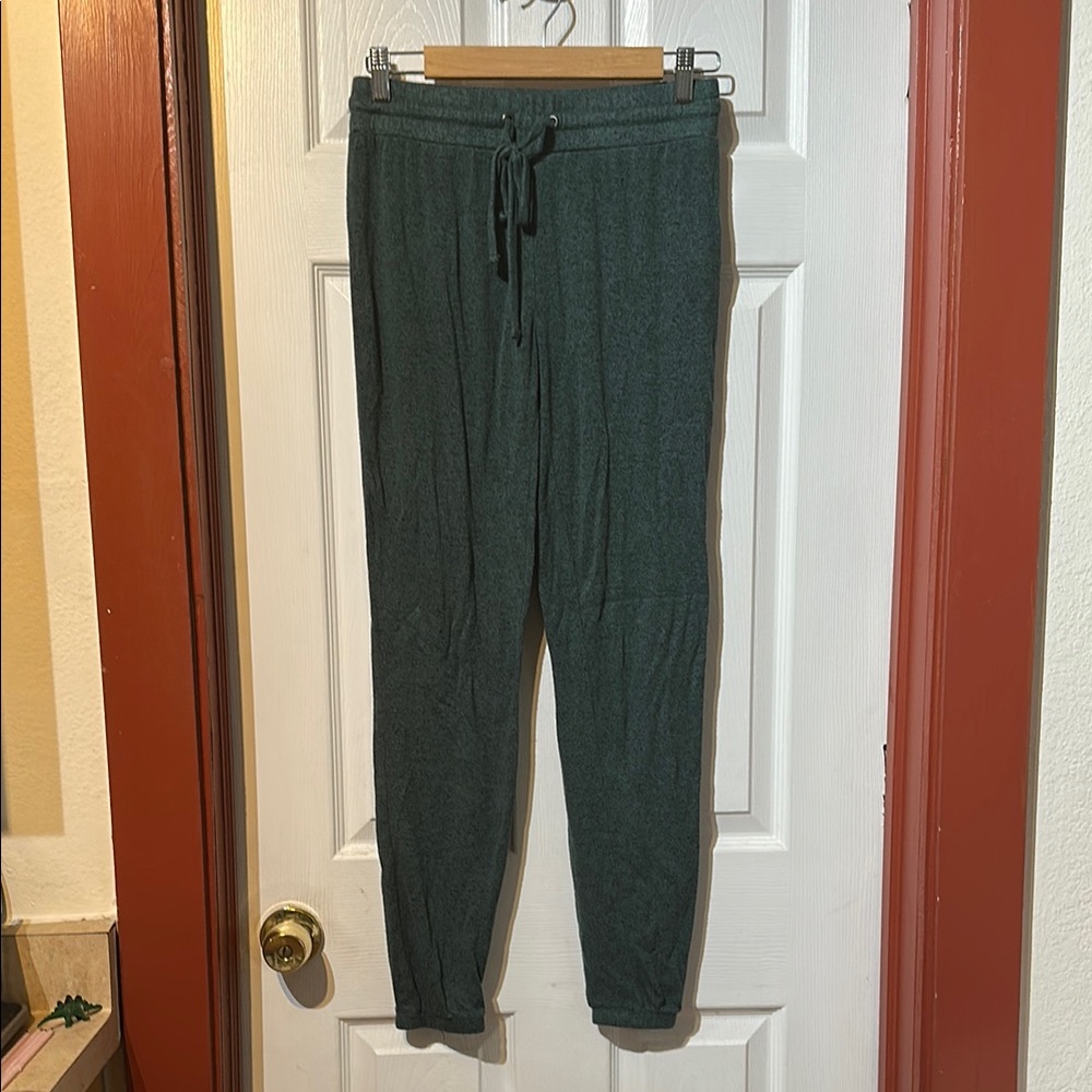 SO Green Joggers with Elastic Waistband and Tapered Fit